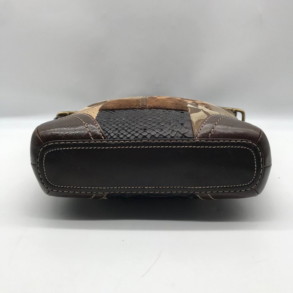 Coach Brown Monogram Patchwork Shoulder Bag 11497 - image 5